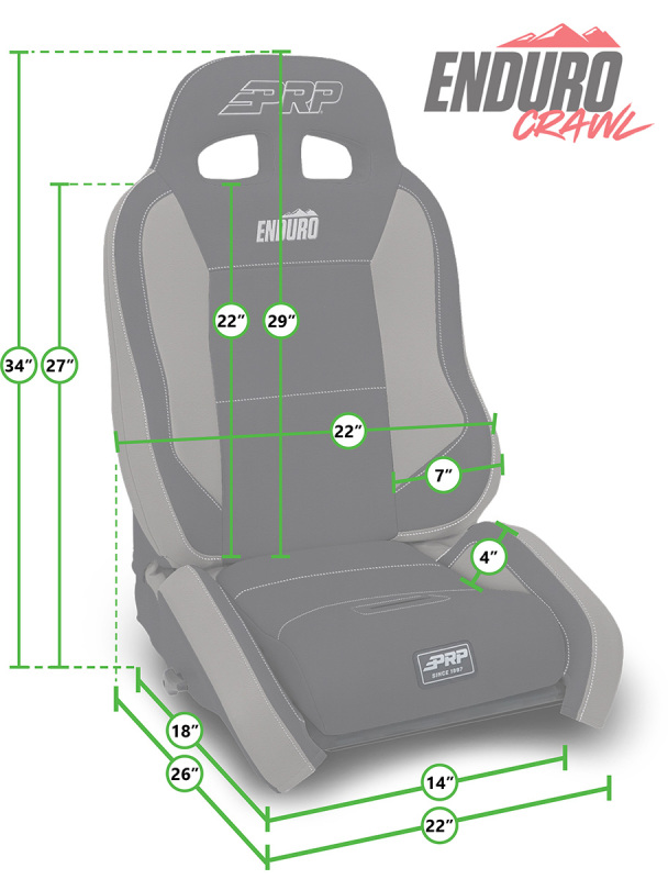 Jeep Wrangler TJ Suspension Seat - PRP Seats - Enduro Elite - Crawl Edition - Black - `03-`06